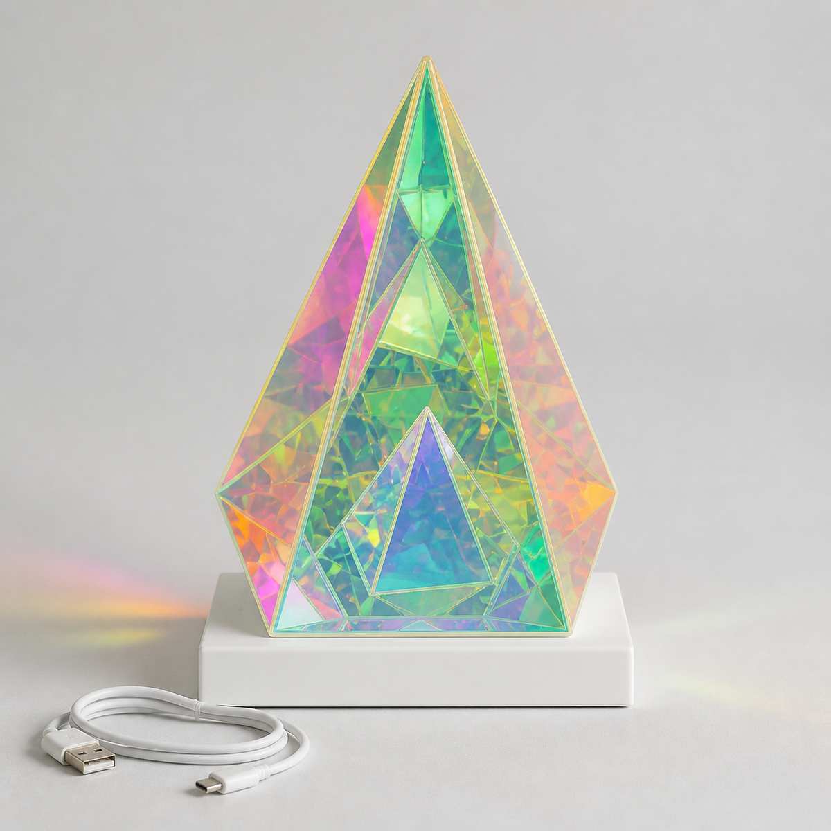 Hologram Prism – Decorative Acrylic Sculpture Lamp