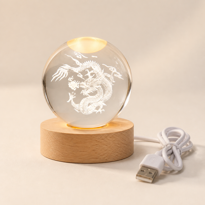 Zodiac Crystal – Engraved Crystal Ball Lamp