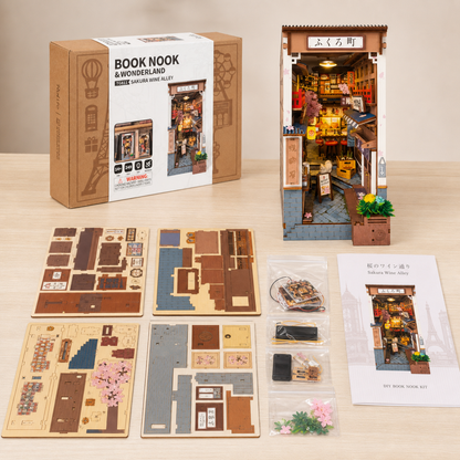 Sakura Alley – DIY Book Nook Kit with LED Light
