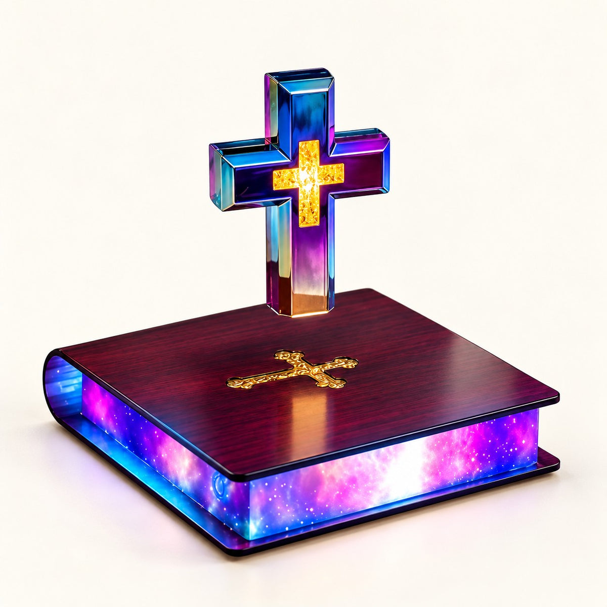 Floating Cross – Levitating Cross Lamp - Color Glow Cross variant