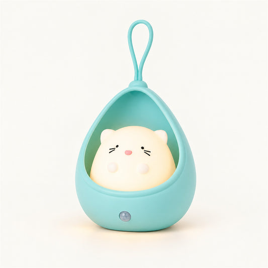 ObiKitty – Cat and Rabbit Sensor Night Lamp - Cat Blue variant