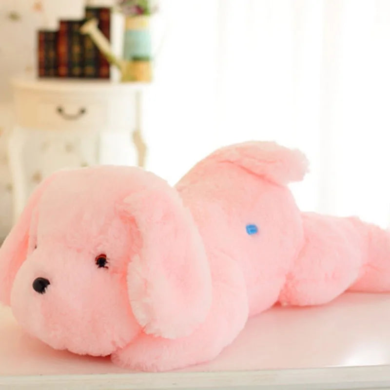 PupGlow Kawaii Plush Dog Lamp - Pink