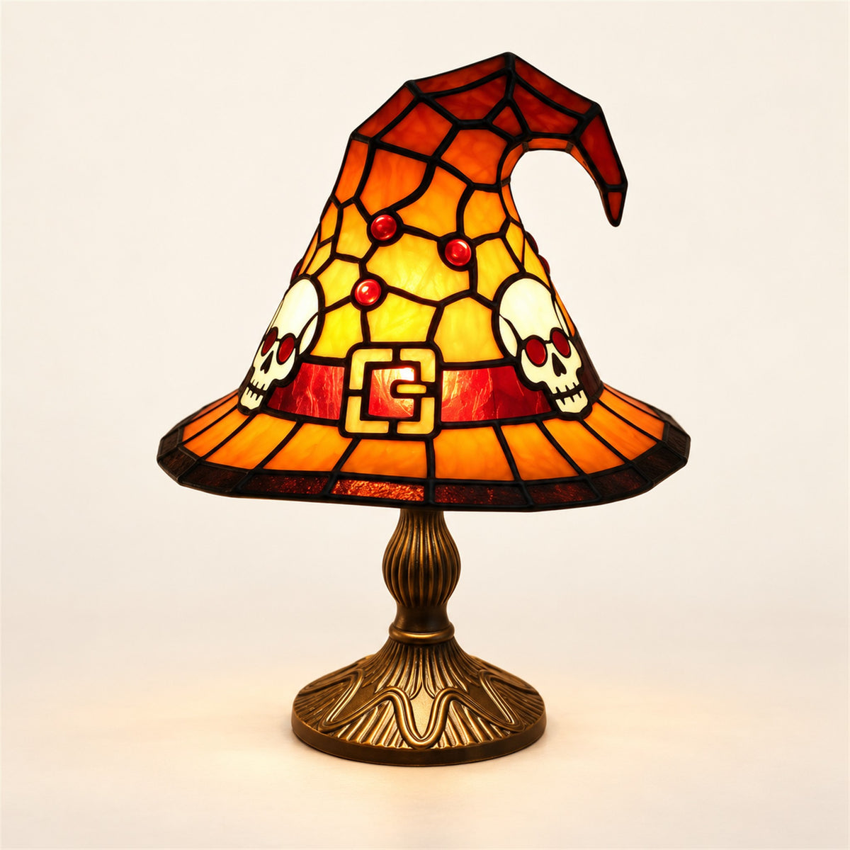 Witch Hat – Stained-Glass Style Resin Lamp - studio view