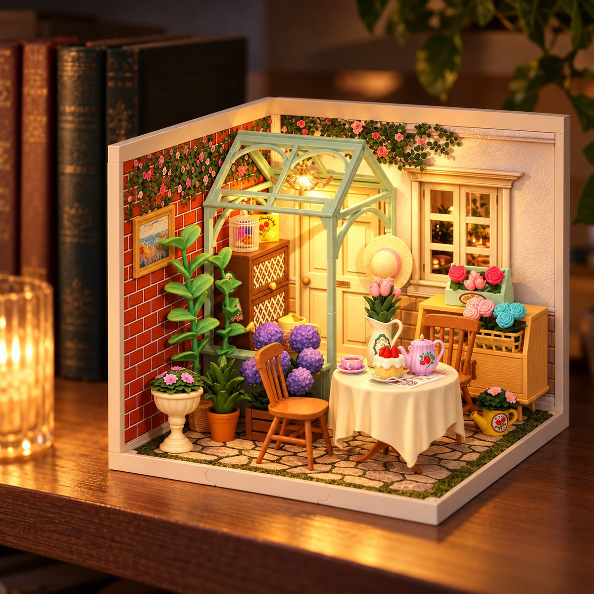 
Mini Rooms – DIY Miniature Room Kit with LED Light - nighttime view