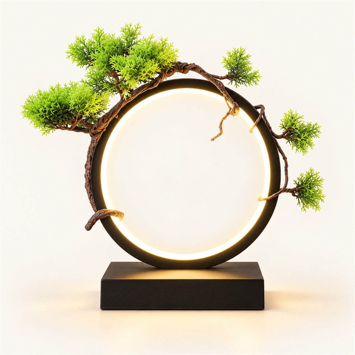 Bonsai Halo – Bonsai Tree LED Ring Lamp - Green Leaves (20A) variant