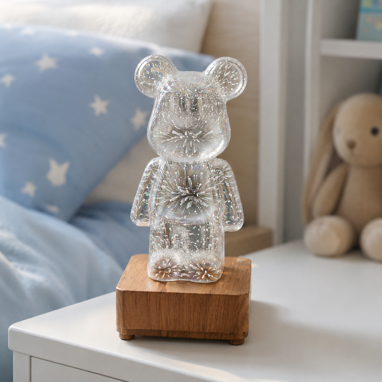 Lámpara de Oso de Cristal PrismGlow