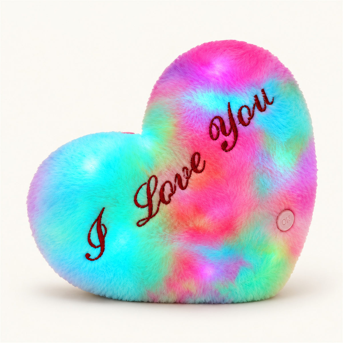 ObiSweetheart – LED Light-Up Heart Pillow - Rainbow variant