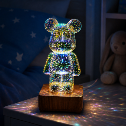Lámpara de Oso de Cristal PrismGlow