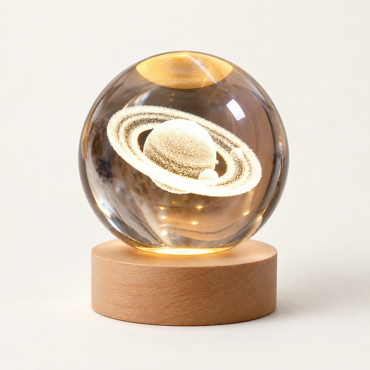 Solar System – Crystal Ball Space Lamp - Saturn variant
