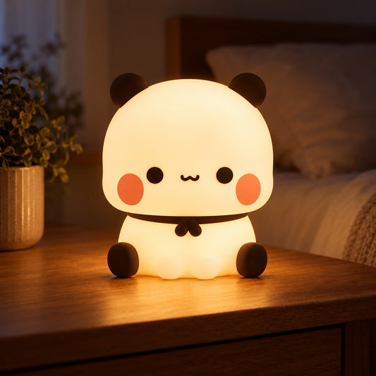 ObiPandi – Panda & Capybara Touch Night Lamp - nighttime view