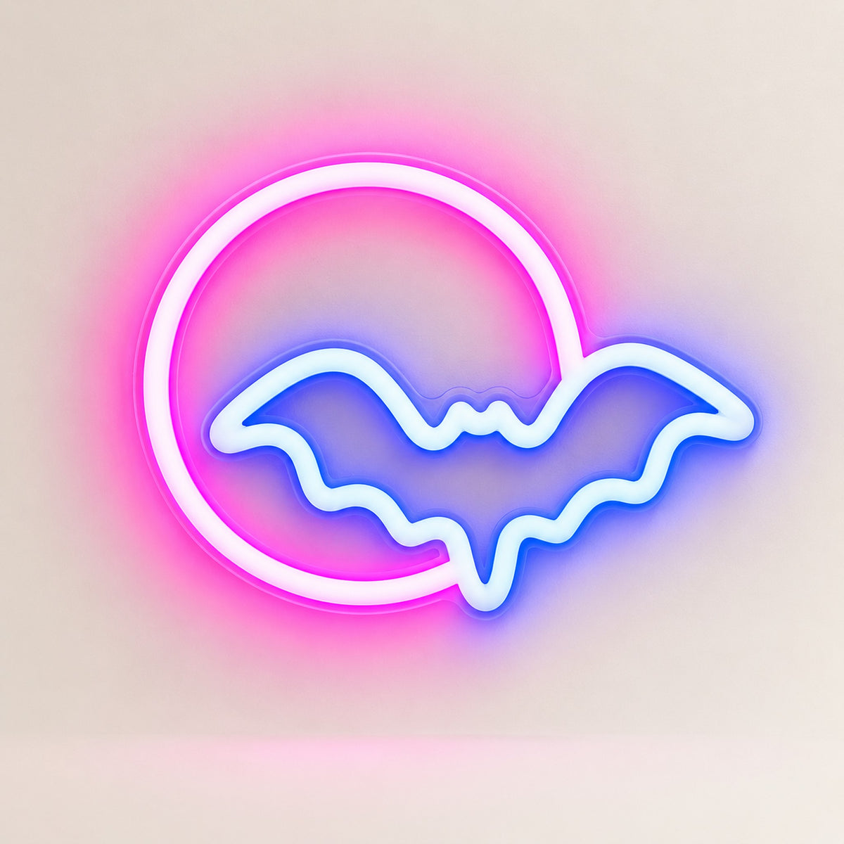 Bat Moon – Bat and Moon Neon Lamp - studio view