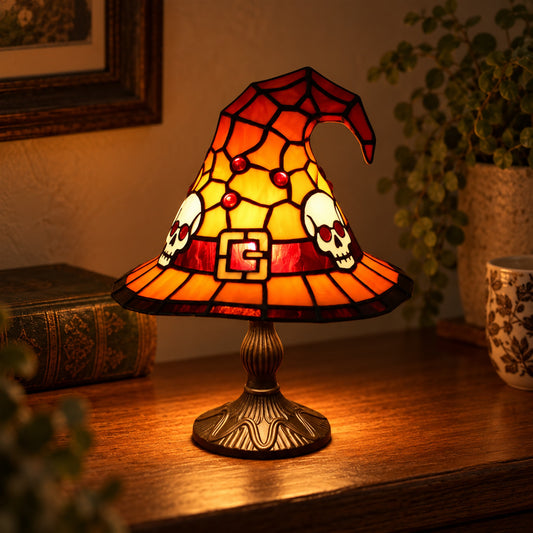 Witch Hat – Stained-Glass Style Resin Lamp