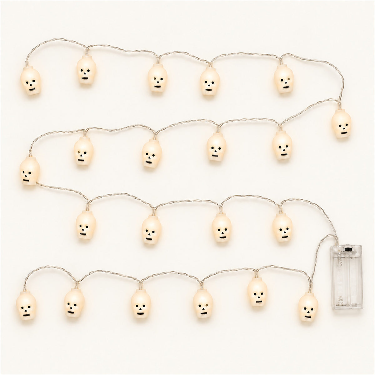 Cobweb Lights – Halloween LED String Lights - 4.9 ft Skull variant