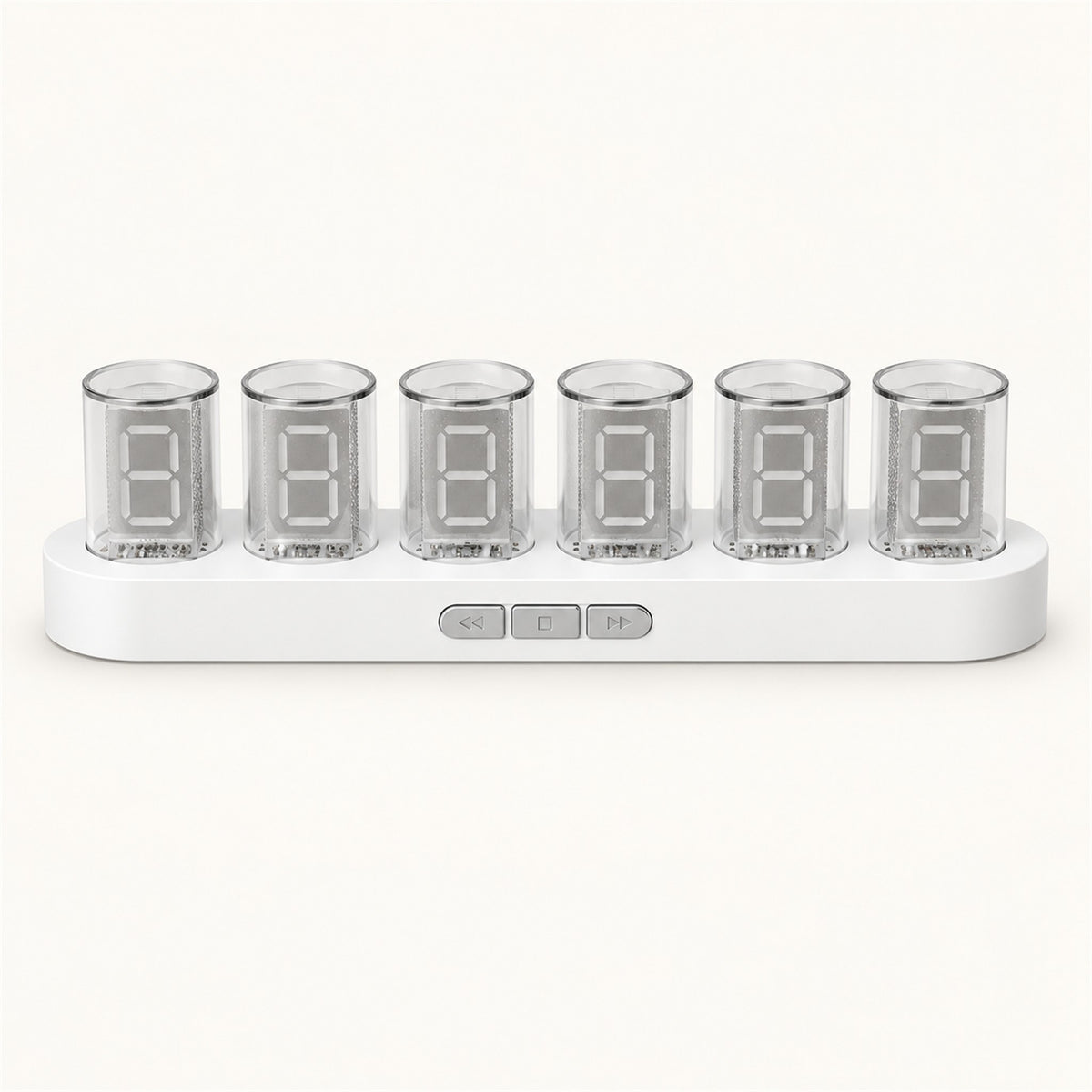 
Nixie Clock – RGB Digital Tube-Style Desk Clock - Soft White variant