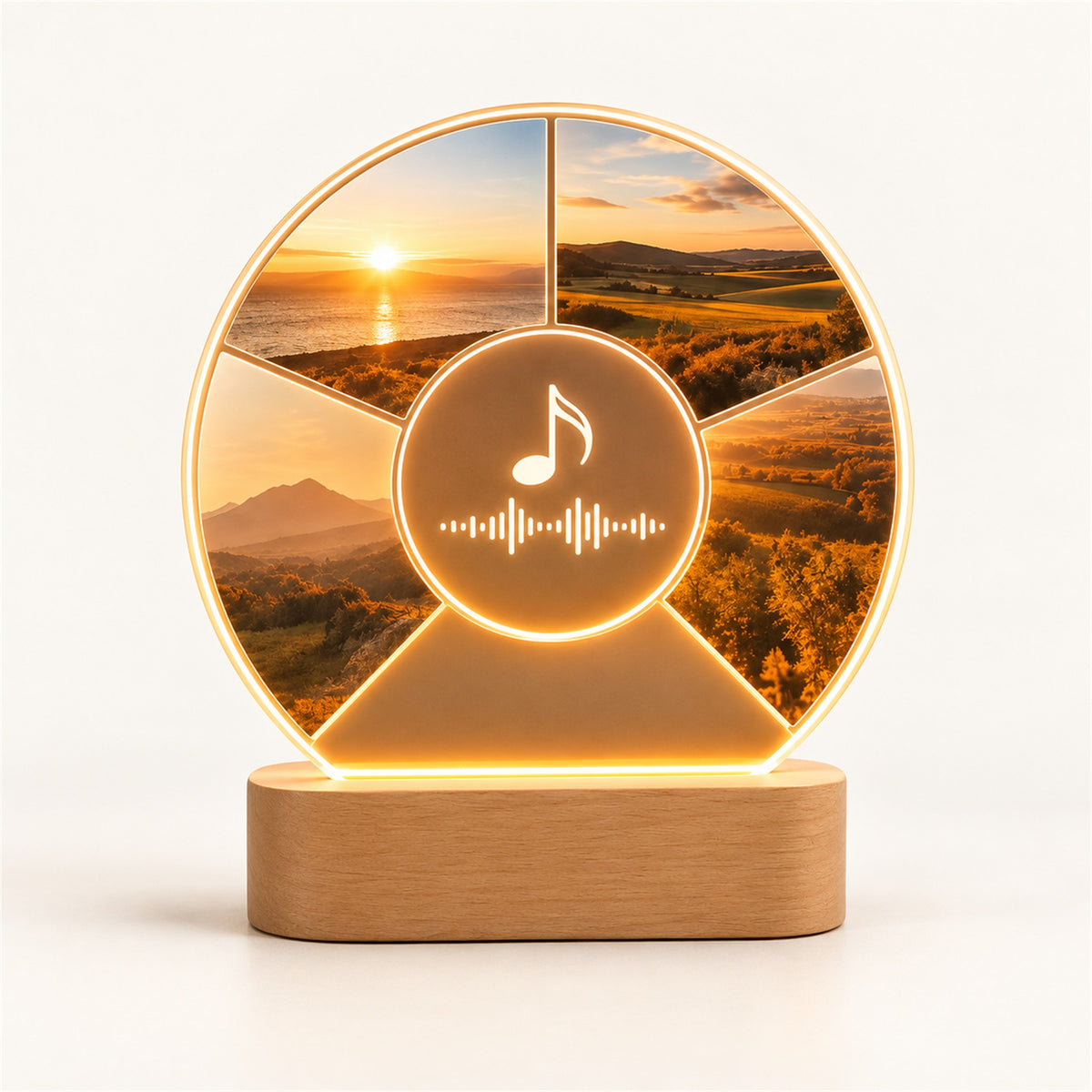 Our Song – Custom Music Plaque Lamp - Round Plaque variant
