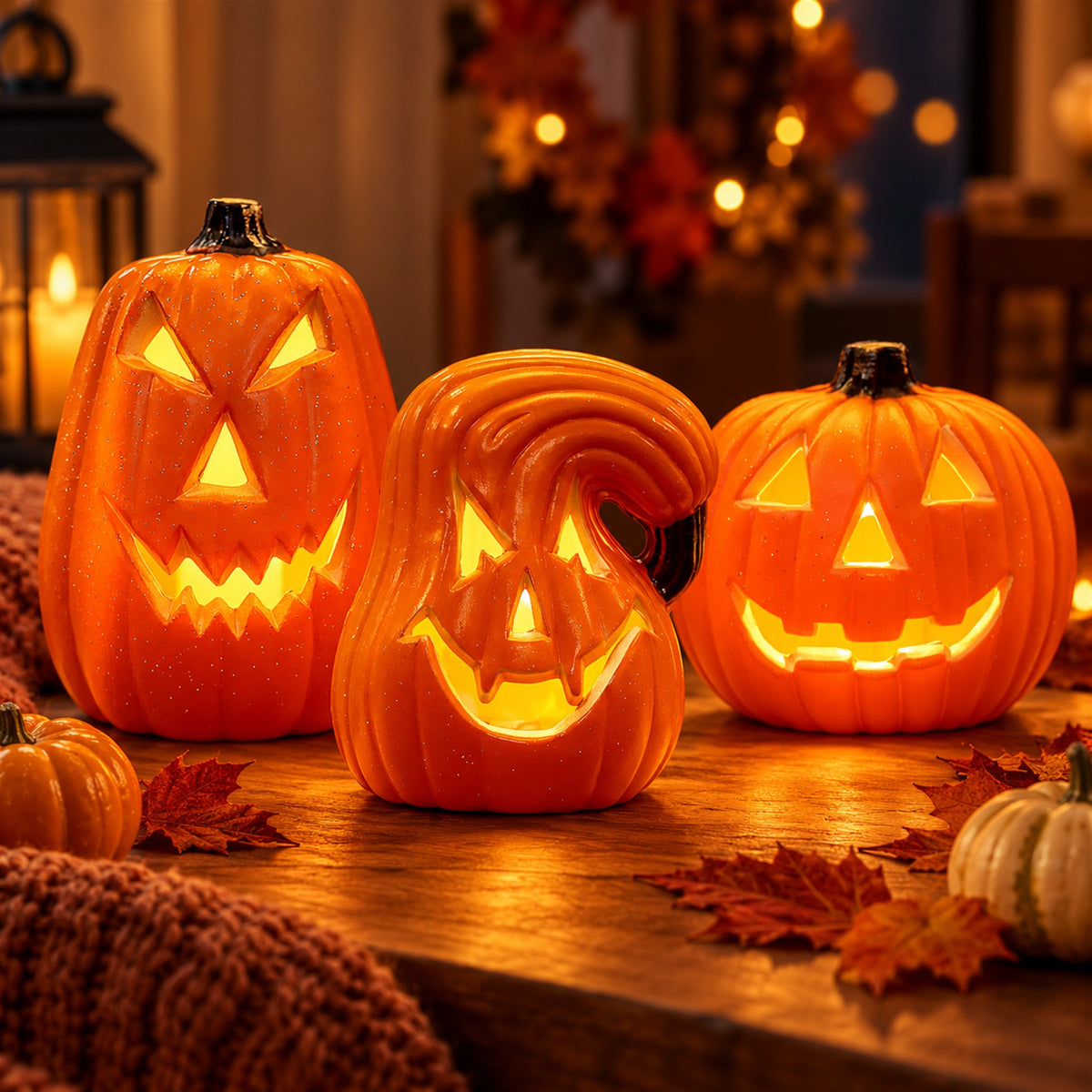 Pumpkin Patch – Carved Pumpkin Lamp