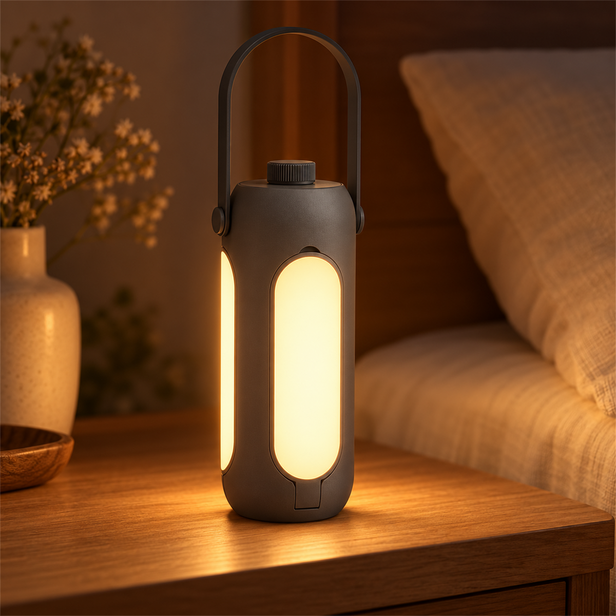 Base Camp – Rechargeable Camping Lamp - nighttime view