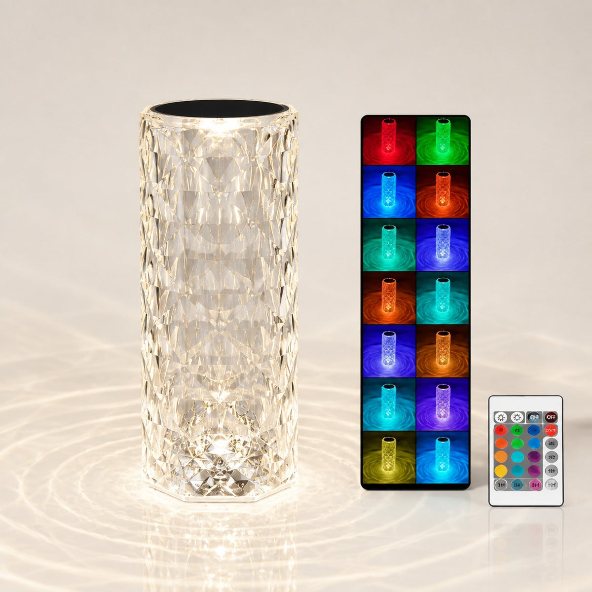 Crystal Rose – Rechargeable 16-Color Bedside Lamp - L_16color variant