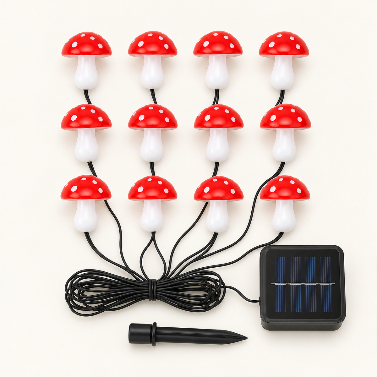 Toadstool Path – Solar Mushroom Garden Lamps - 12 Lights variant