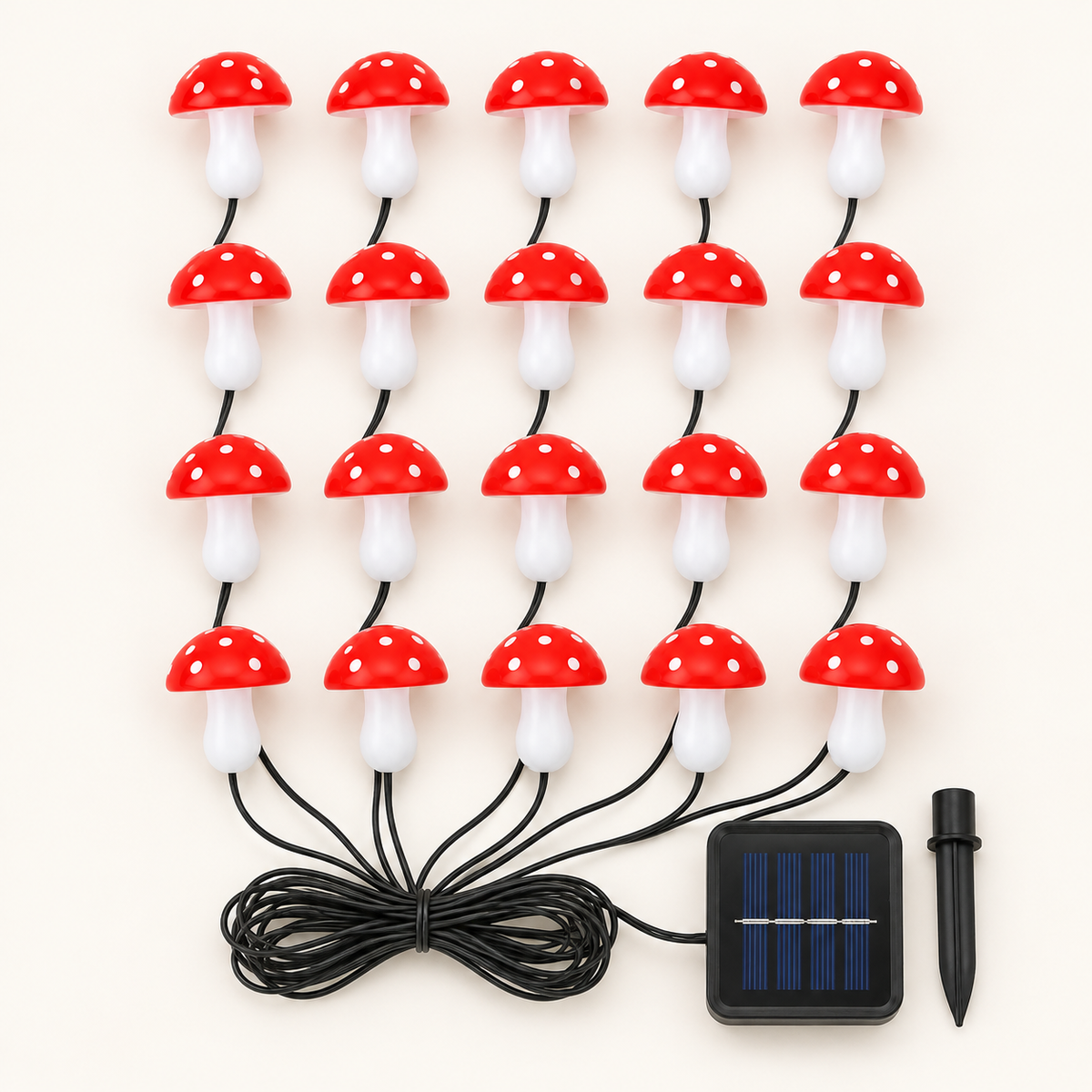 Toadstool Path – Solar Mushroom Garden Lamps - 20 Lights variant