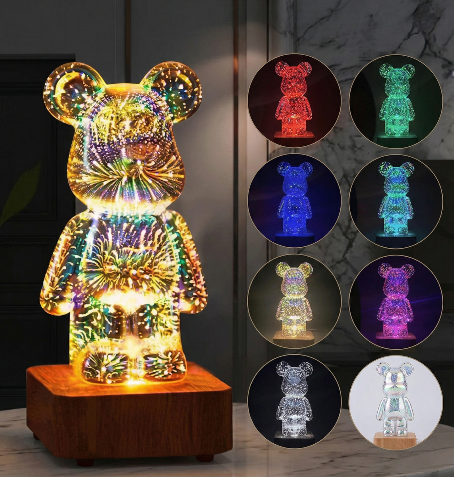 PrismGlow™ Crystal Bear Lamp