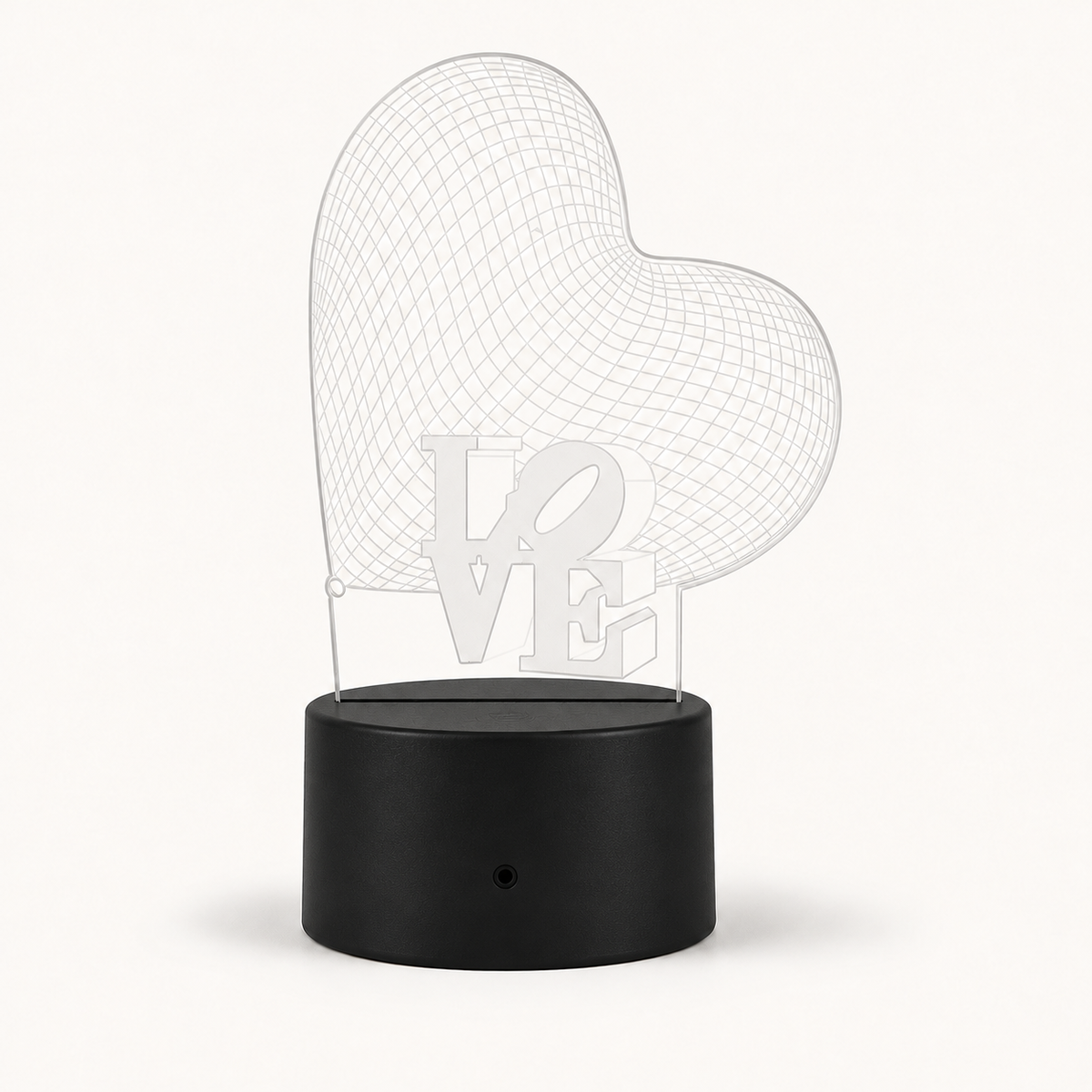 
Love Struck – 3D Heart Table Lamp - Black Base / LOVE Stack variant