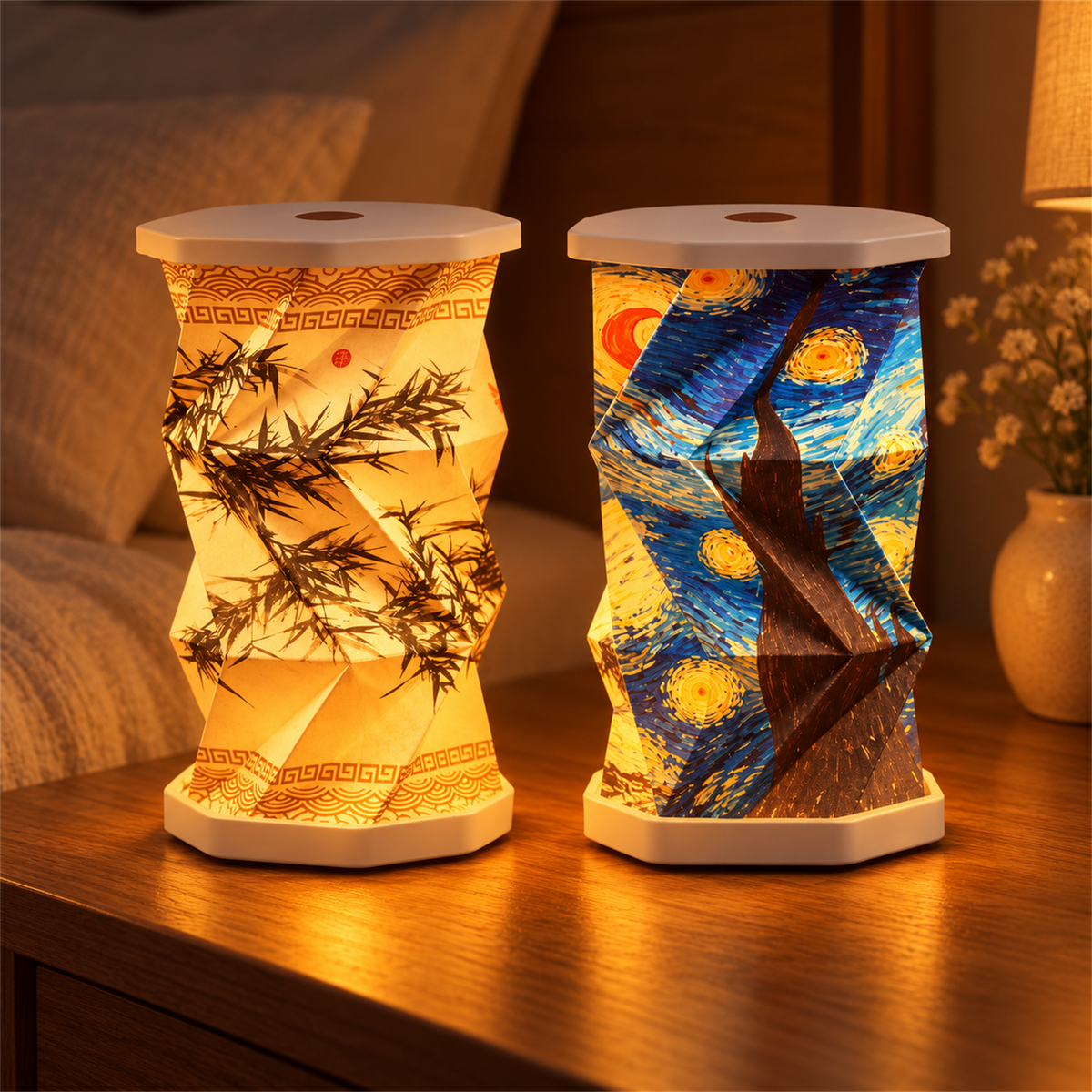 Paper Lantern – Paper Lantern Lamp - nighttime view