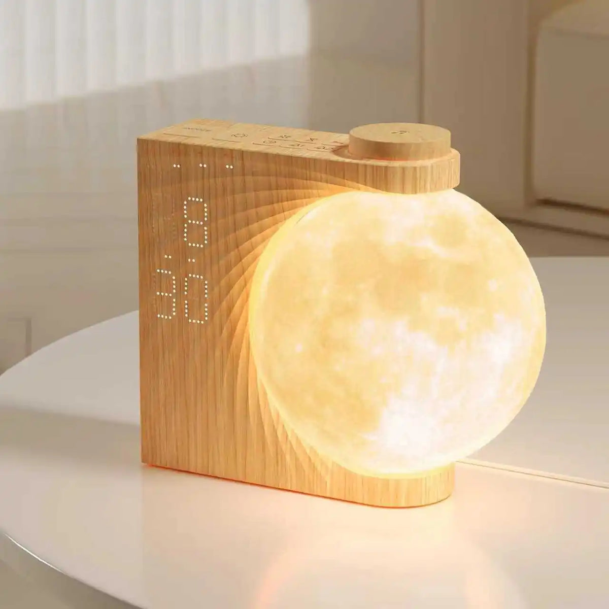 
Moonrise Clock – Sunrise Clock with Moon Lamp - Wood_Fixed_Moon variant