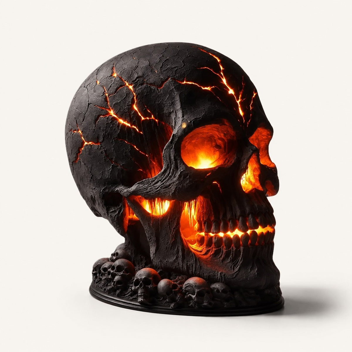 Cracked Skull – Resin Skull Lamp - 1_A_sculptural_skull variant