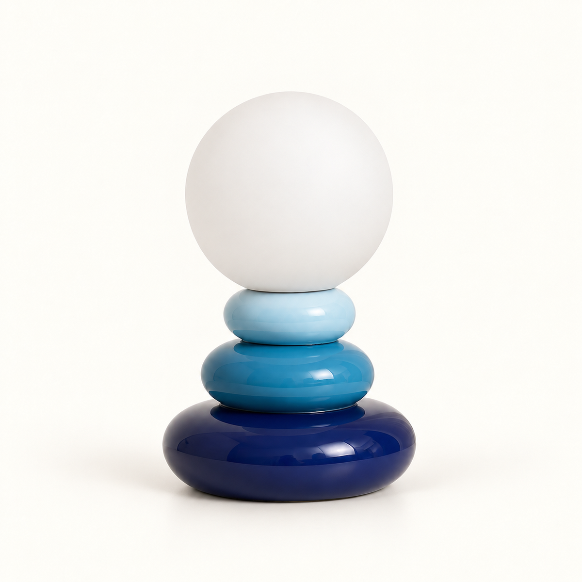 Stone Cairn – Ceramic Stacked Stone-Style Table Lamp - Blue variant
