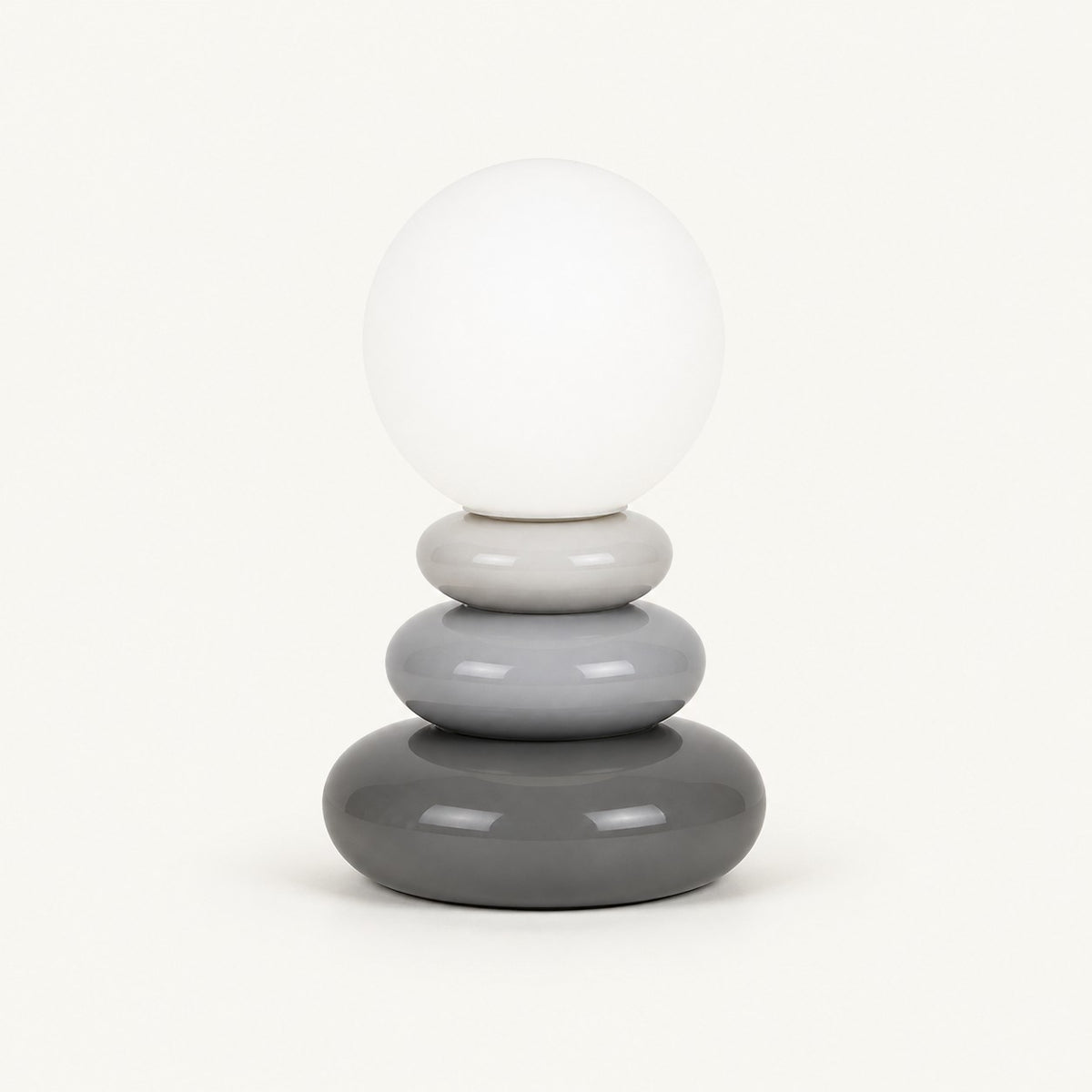 Stone Cairn – Ceramic Stacked Stone-Style Table Lamp - Gray variant