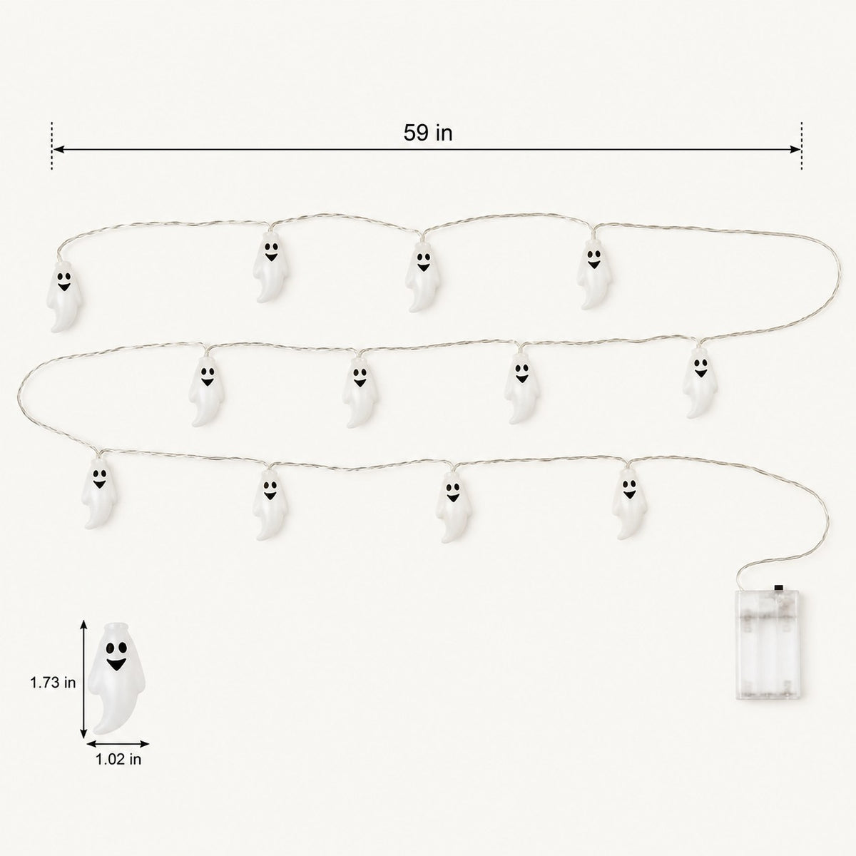Cobweb Lights – Halloween LED String Lights - Ghost15m variant