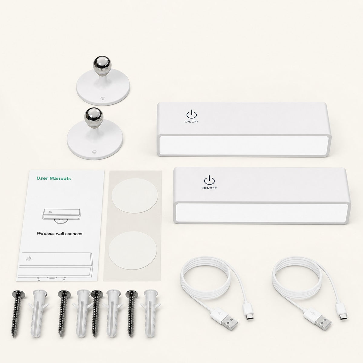 
Wall Pebble – Rechargeable Magnetic Wall Lamp - WhiteTwo variant