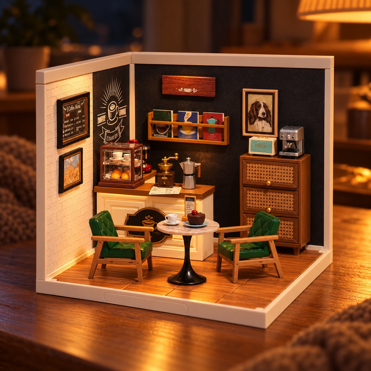 Corner Café – Miniature Shop Building Block Set with LED
