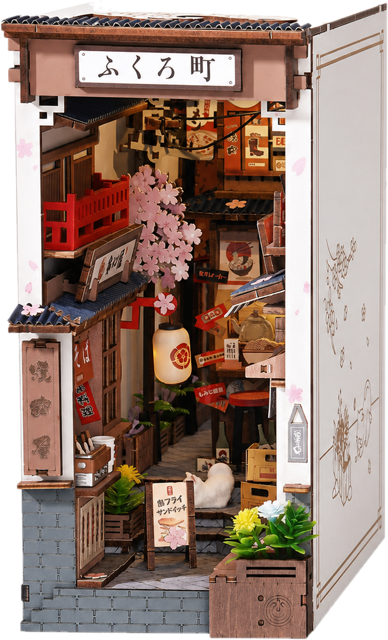 Sakura Alley – DIY Book Nook Kit with LED Light