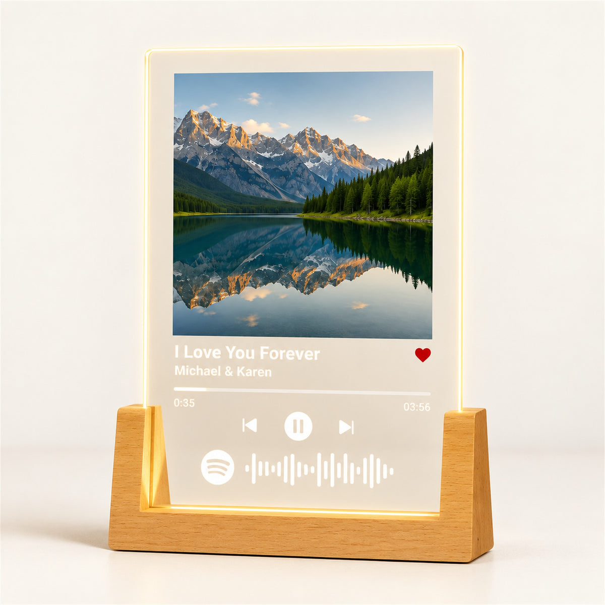 Our Song – Custom Music Plaque Lamp - Framed Portrait variant
