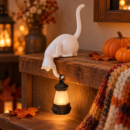 Lantern Cat – Cat Shelf Decor with Lantern Options