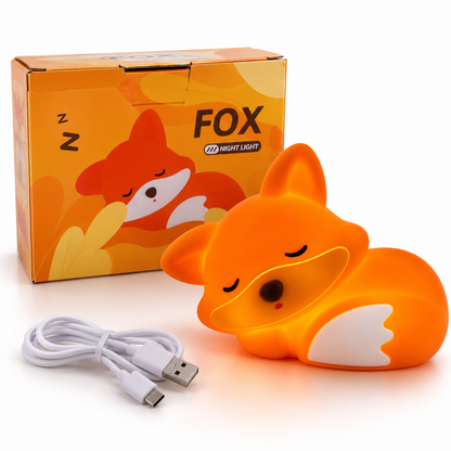 FoxyGlow Linda Lámpara Nocturna de Zorro