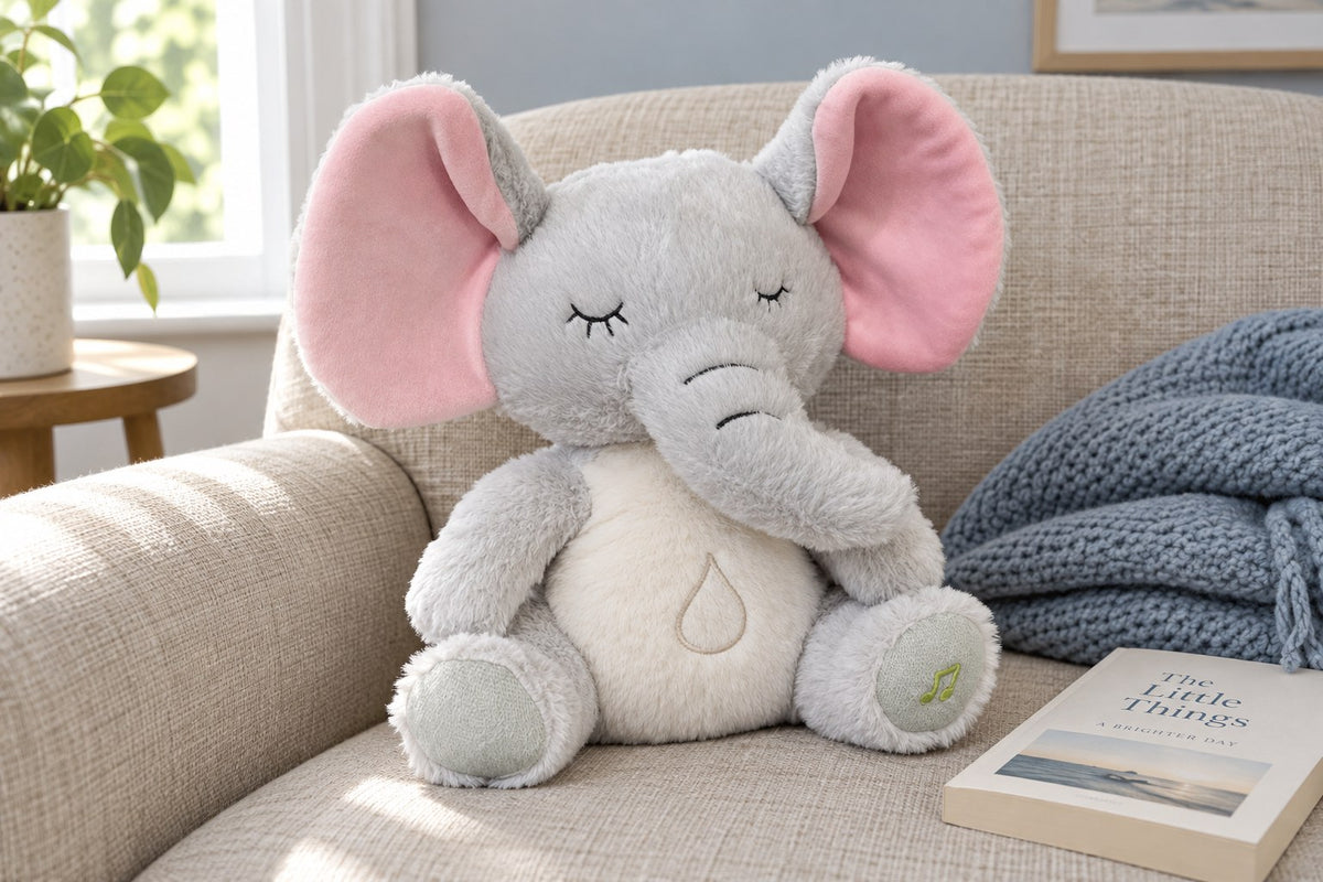 ObiCub – Light-Up Breathing Elephant Plush Toy with the light switched off