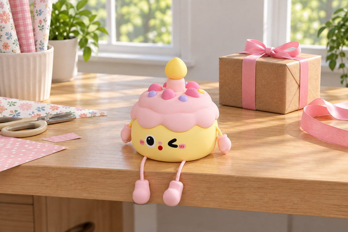 ObiCupcake – Birthday Cake Night Lamp with the light switched off