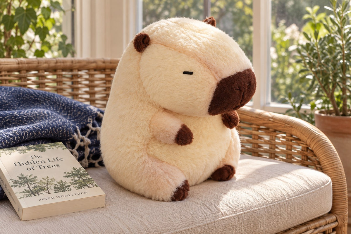 ObiCuddles – LED Light-Up Capybara Plush Toy with the light switched off