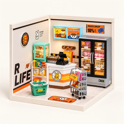 Corner Café – Miniature Shop Building Block Set with LED