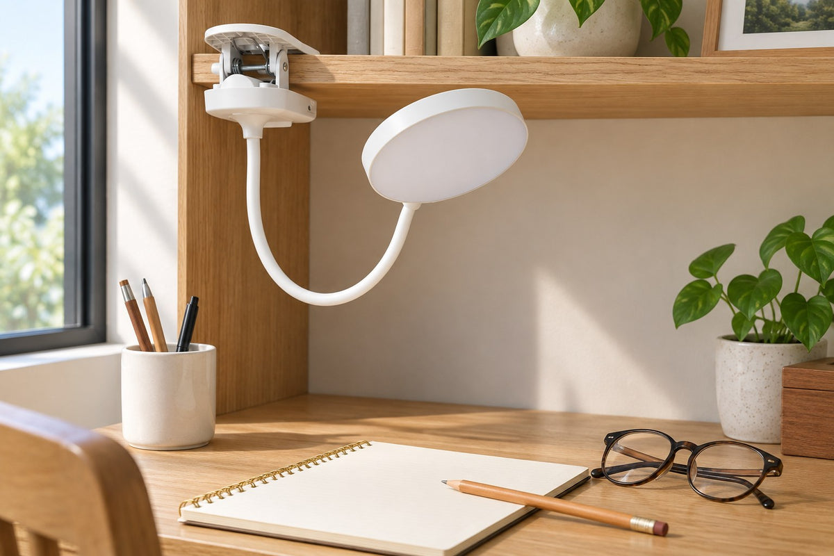 Clip Reader – Clip-On Desk Reading Lamp with the light switched off
