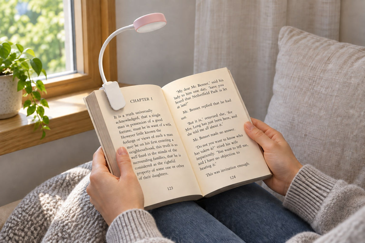 Book Worm – Adjustable Clip Reading Lamp with the light switched off
