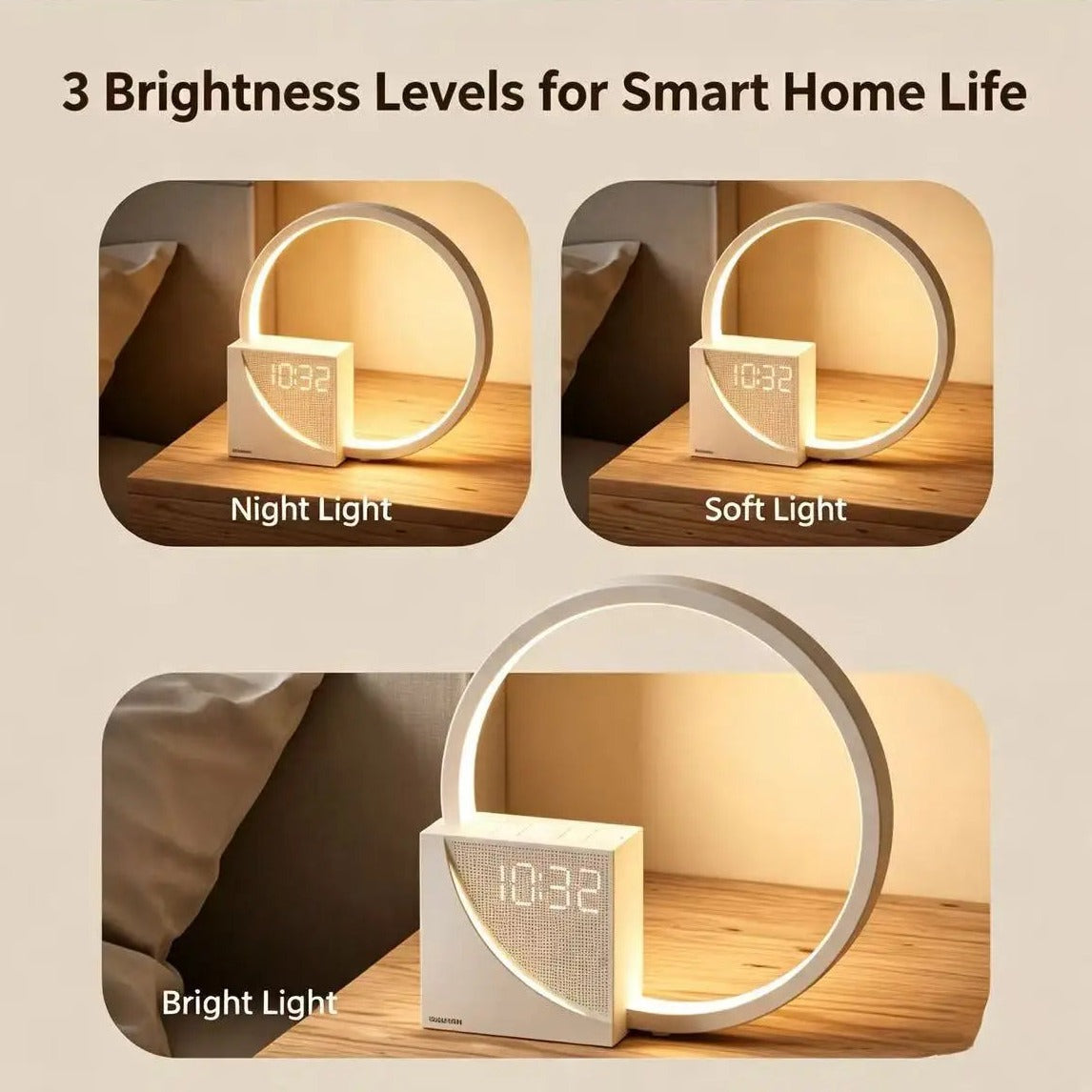 Calm Ring – Nature Sound Ring Lamp with Clock