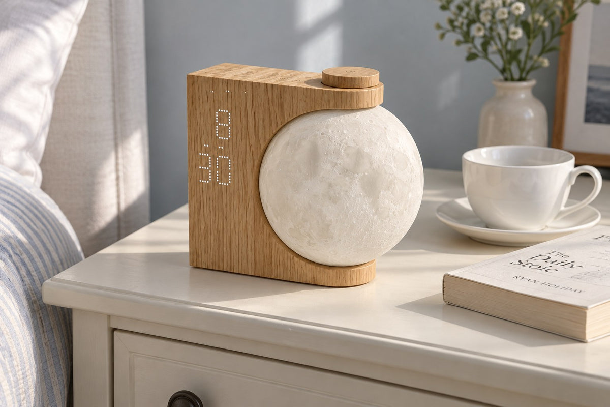 Moonrise Clock – Sunrise Clock with Moon Lamp with the light switched off