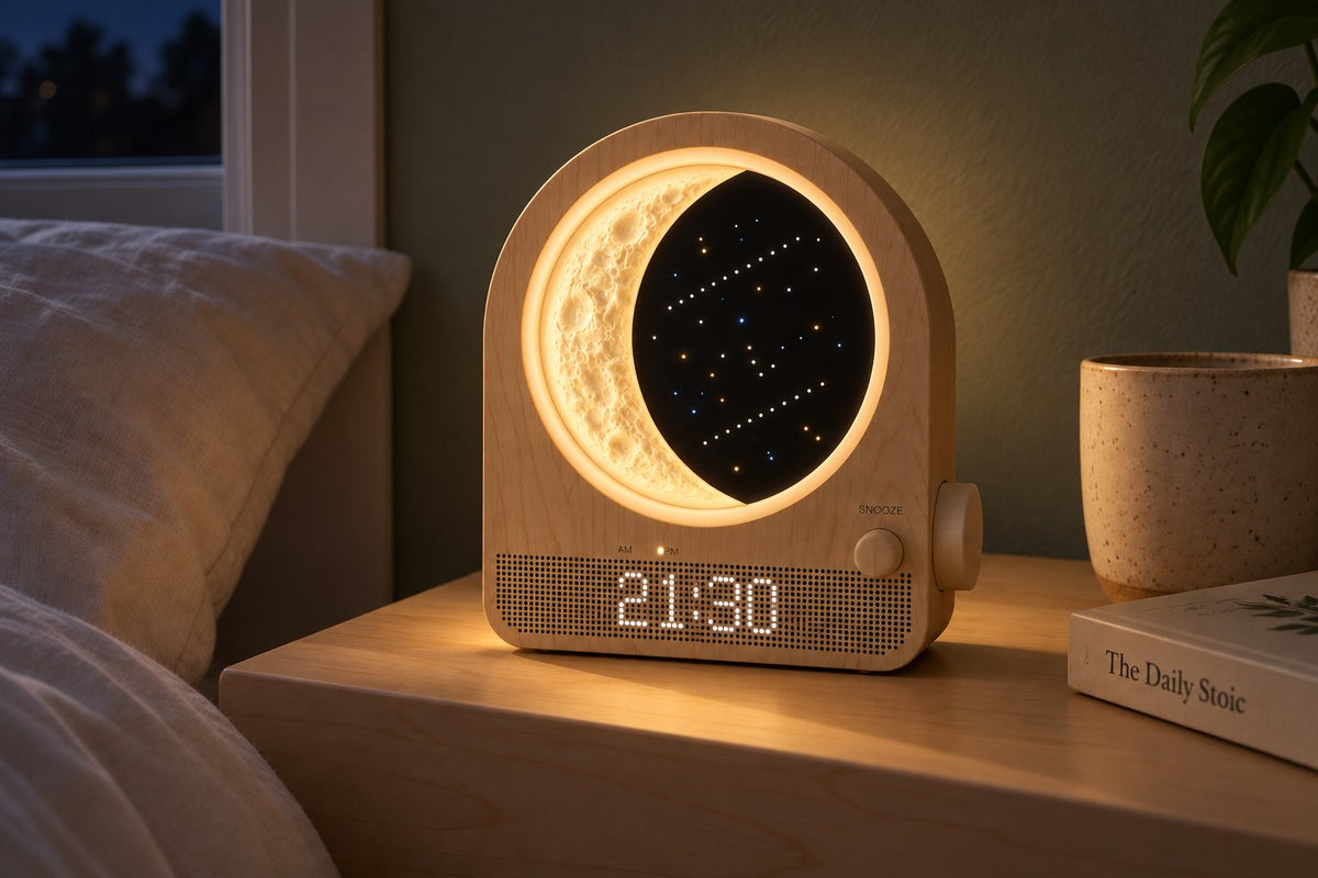 Meteor Morning – Sunrise Alarm Clock & Projector Lamp with the light switched on