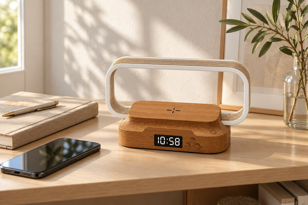 Wake Dock – Wireless Charging Clock Lamp with the light switched off