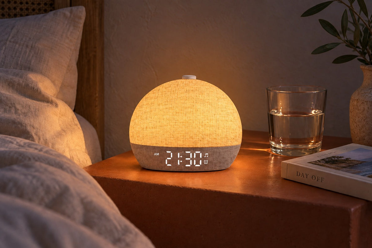 Sound Sunrise – Sunrise Alarm Clock & Sound Machine with the light switched on