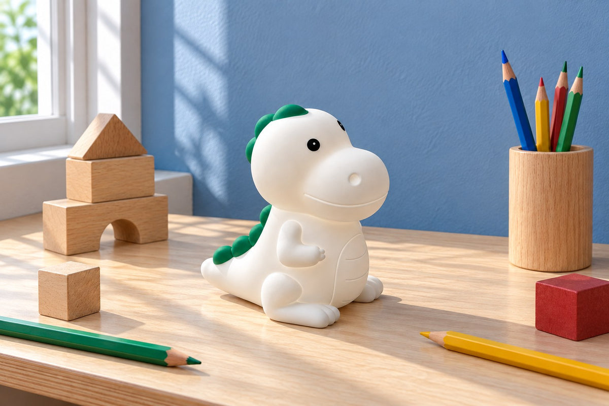ObiRex – RGB Dinosaur Night Lamp with the light switched off